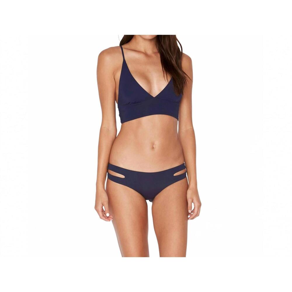 NEW L*SPACE solid estella full bikini bottom in midnight
